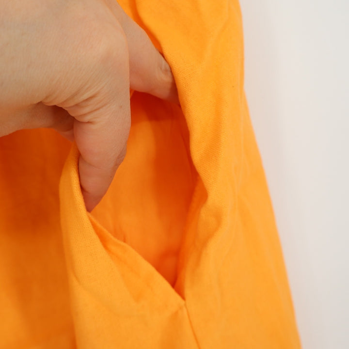 A New Day Tank Dress Womens XL Mustard Pleated Side Pockets Spaghetti Strap