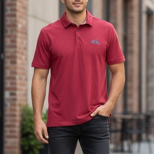Under Armour Carolina Polo Shirt Men's Medium Loose Fit Red Short Sleeve Golf