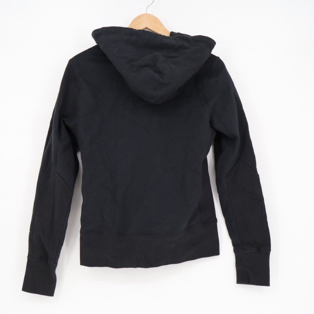 American Giant Womens Black Cotton Full Zip Hoodie Sweatshirt Size S Made in USA