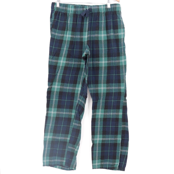 Old Navy Mens Green Navy Blue Plaid Flannel Pajama Pants Tall Large KLE 4413