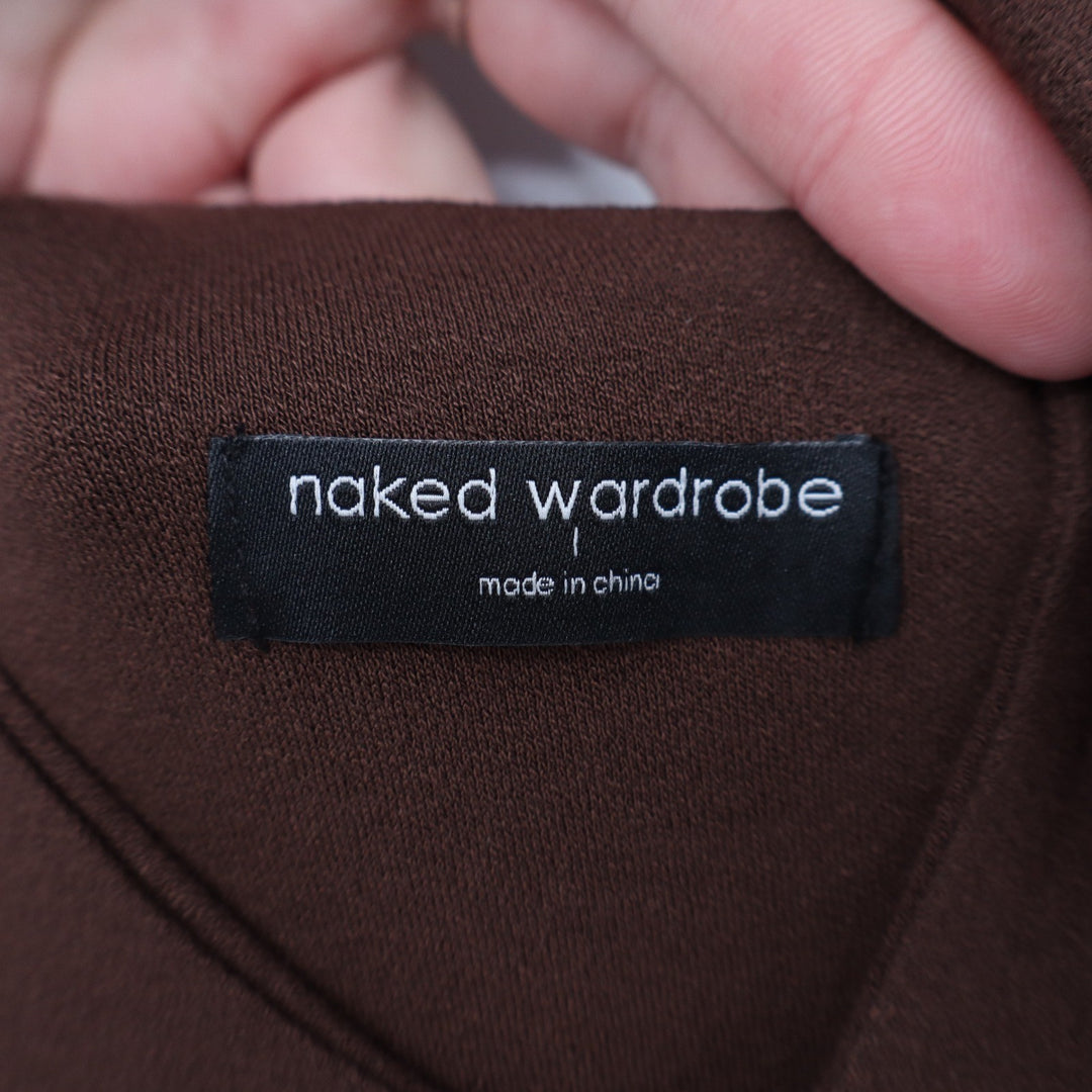Naked Wardrobe Brown Asymmetrical One Shoulder Mini Dress Large