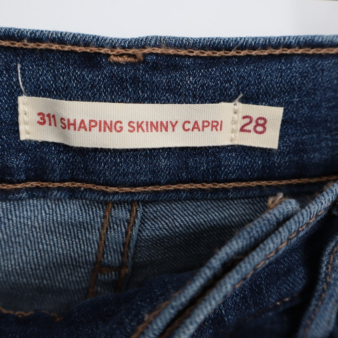 Levi's 311 Shaping Skinny Capri Jeans Womens 28 Blue Whiskered Denim Stretch