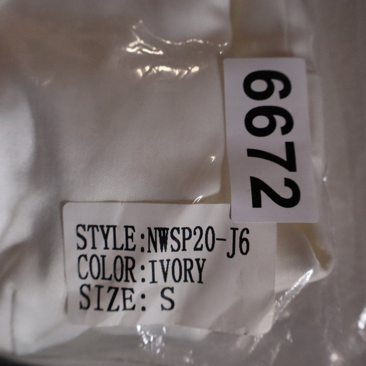 Naked Wardrobe The Statement Ivory Cropped Garter Blazer Jacket  Small