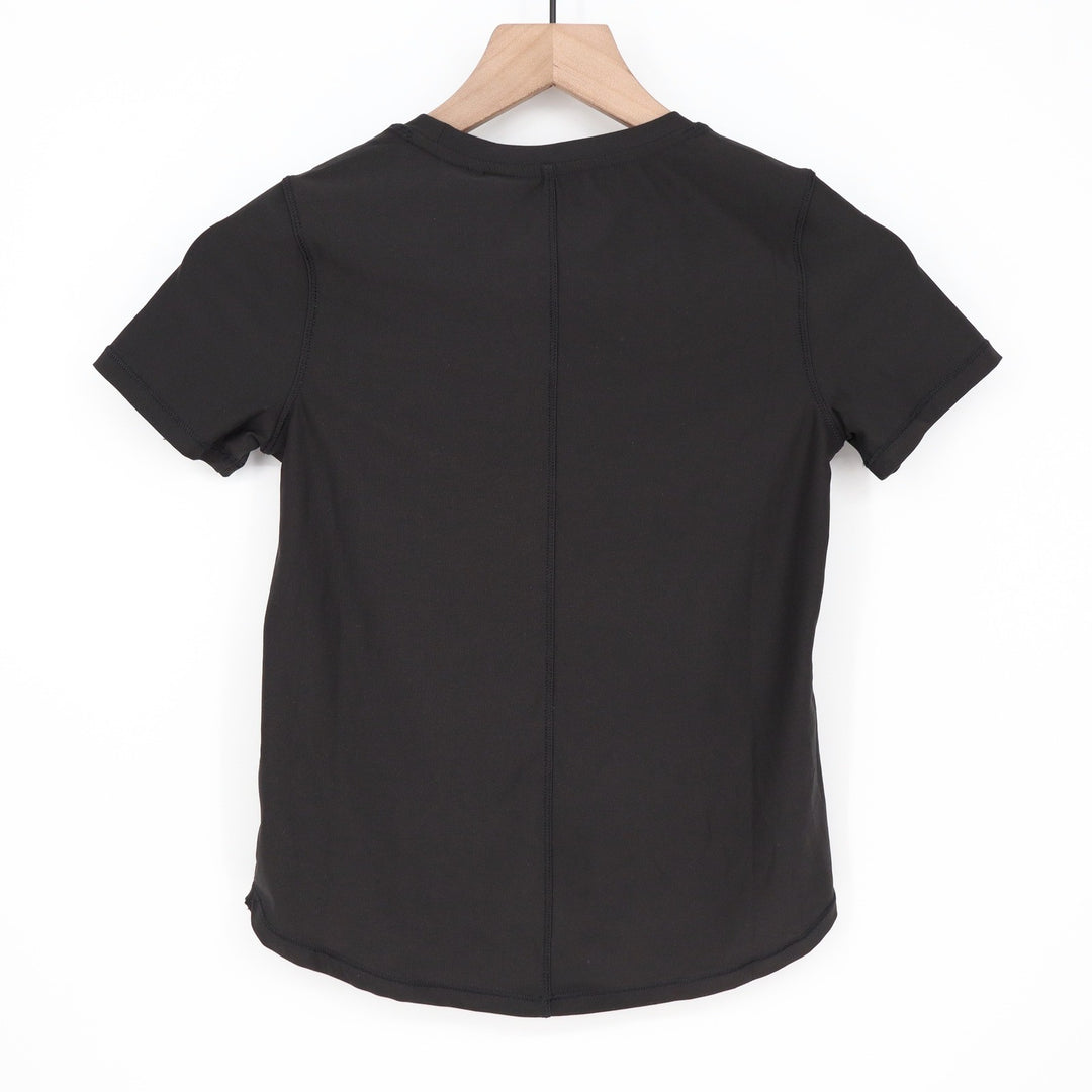 DSG Girls Movement Tee Pure Black Short Sleeve Athletic Shirt S 8-9