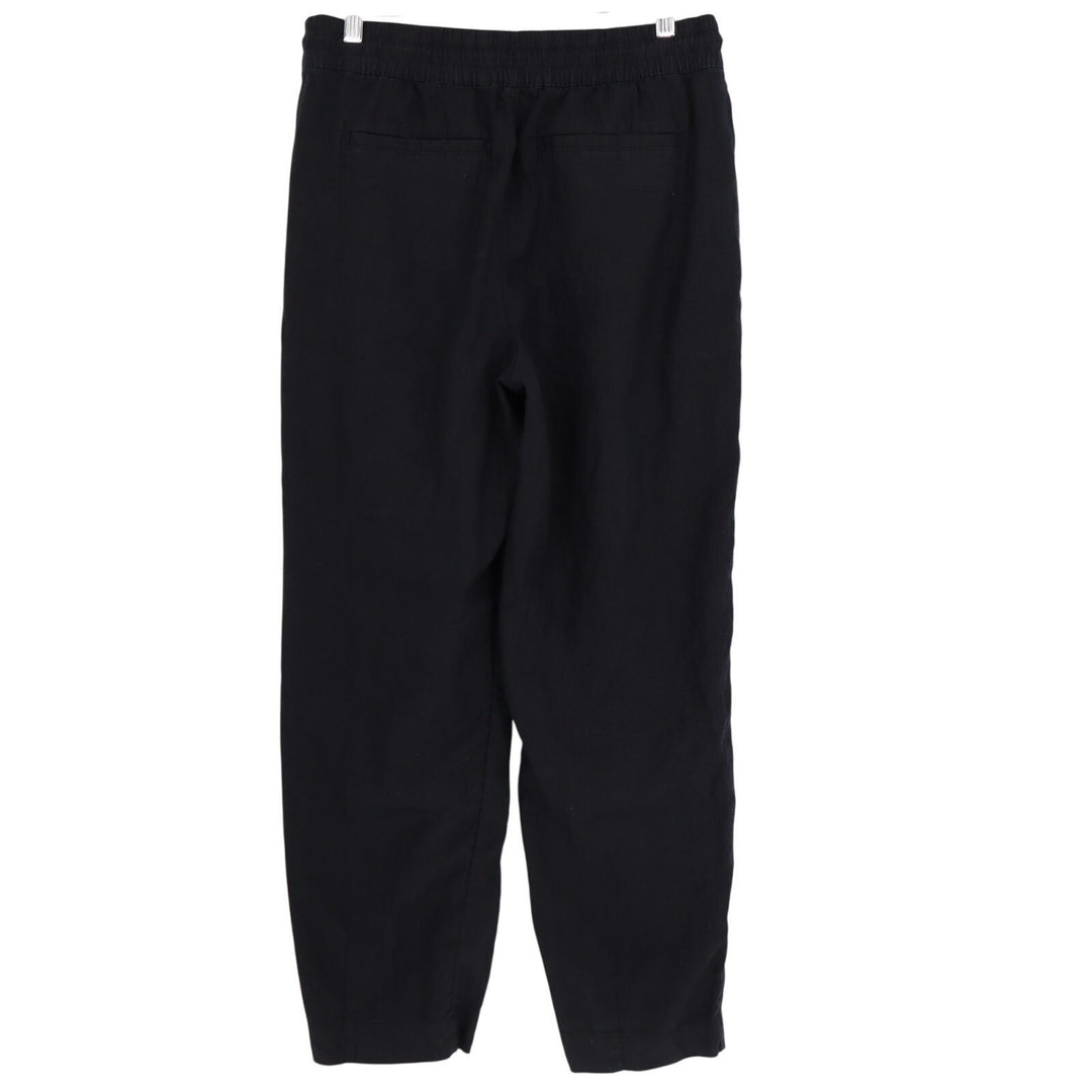 Athleta Pants Womens 8P Black Stretch Slash Pockets Drawstring Waist Tapered Leg