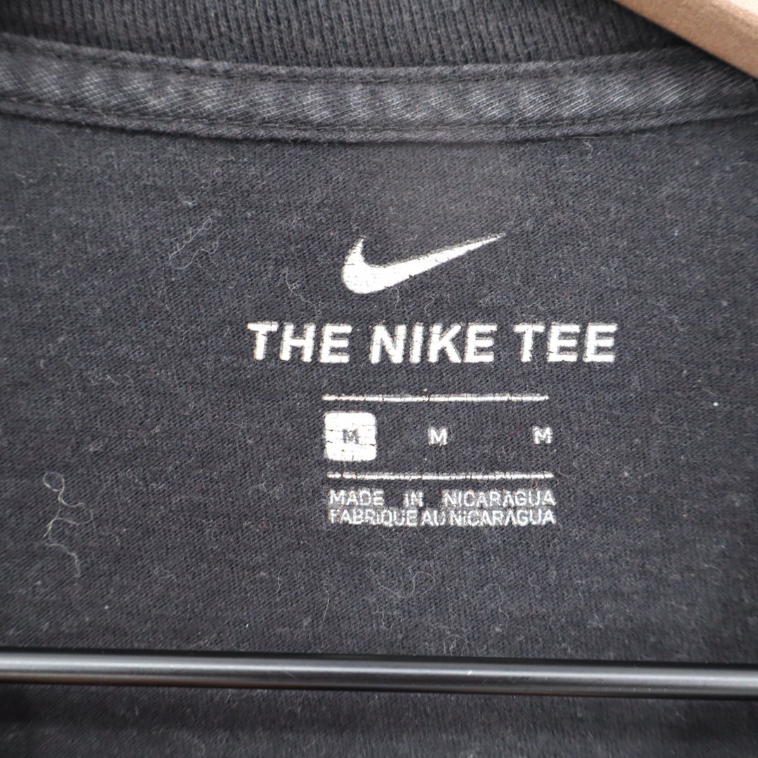 Nike Womens Black Futura Logo Swoosh Graphic T-Shirt Size M