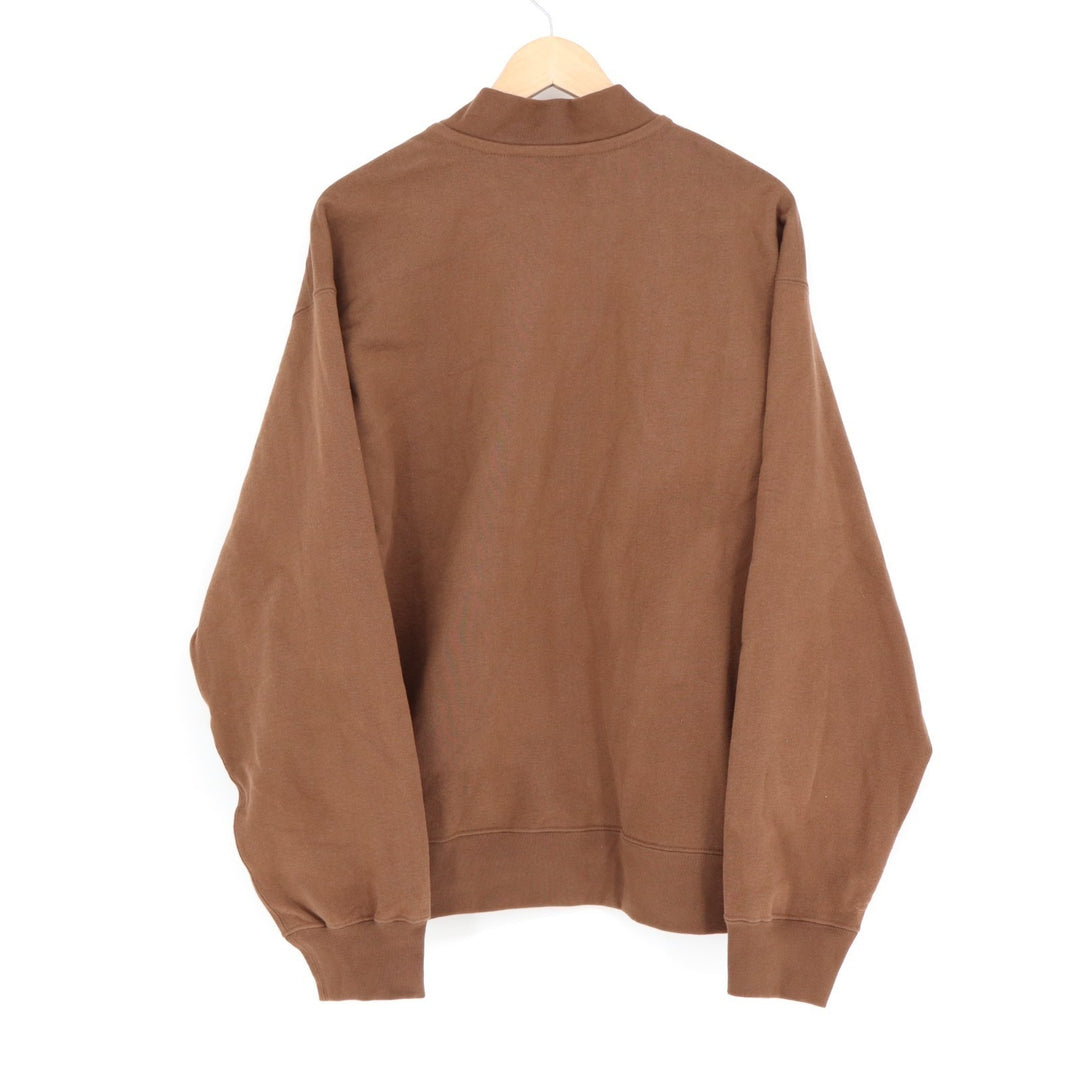 American Giant Bomber Jacket Mens L Brown Full Zip Cotton Fleece Lined Ribbed