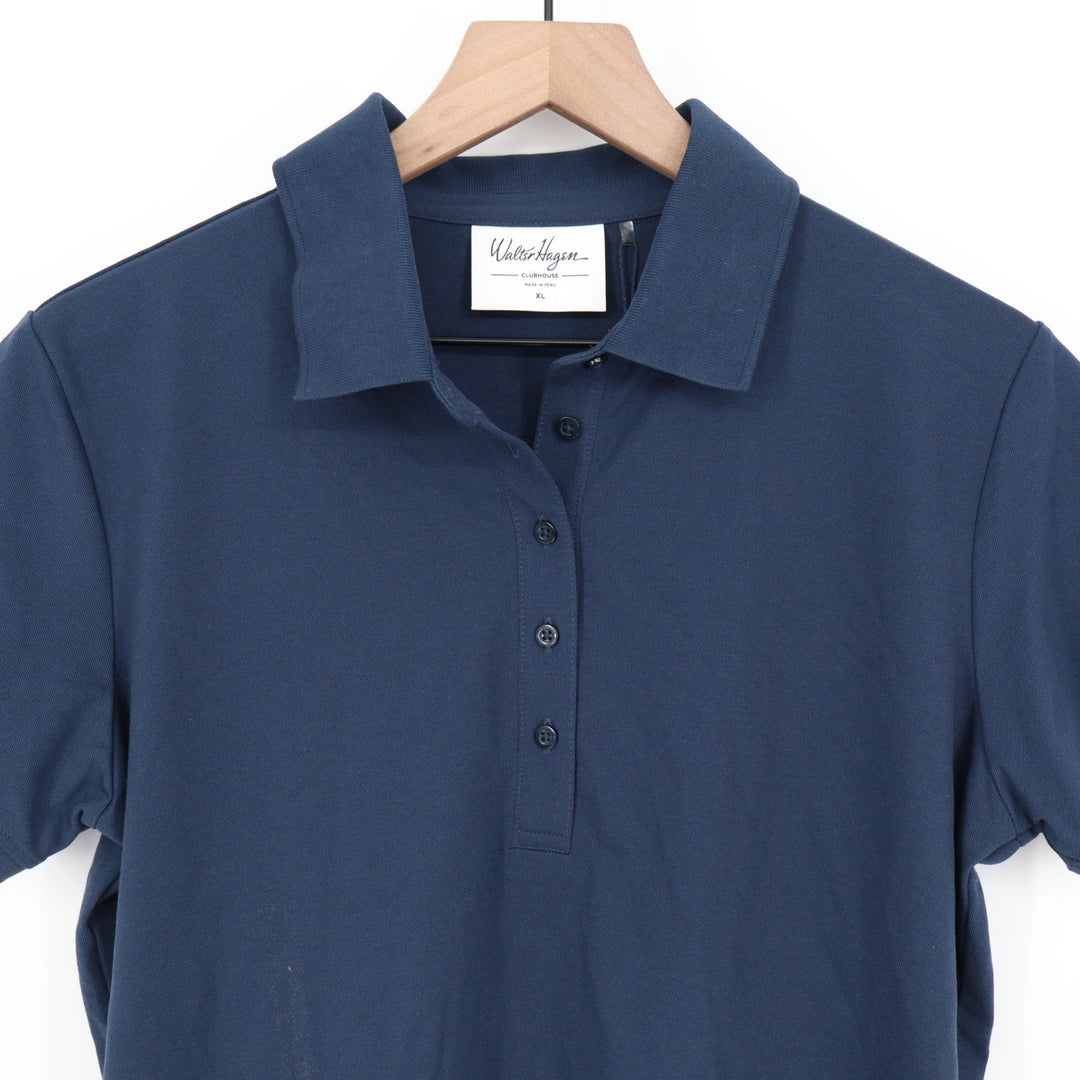 Walter Hagen Clubhouse Classic Polo Womens XL Navy Blue Short Sleeve Golf Shirt