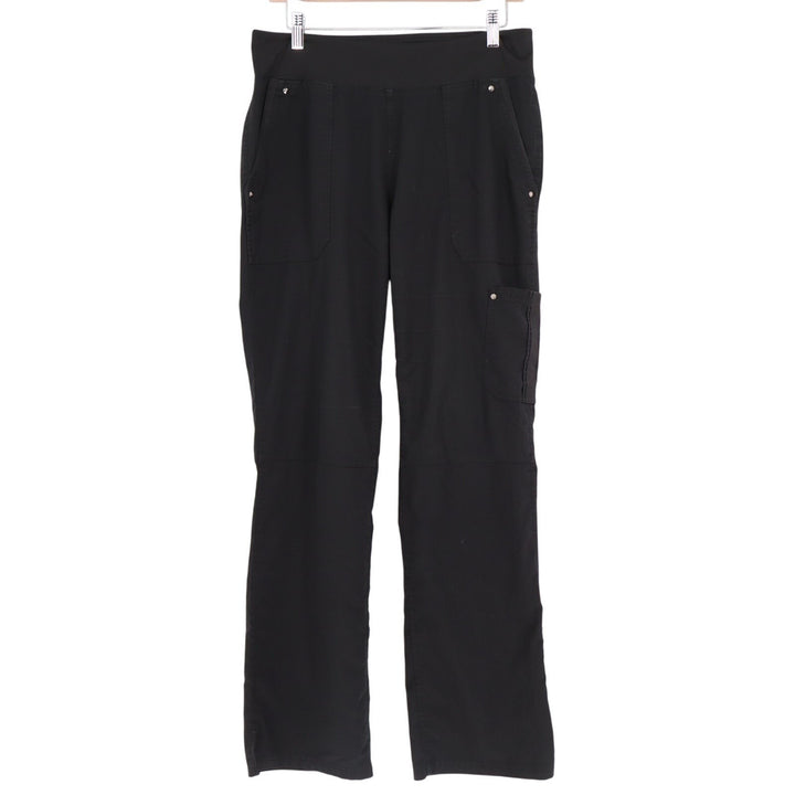 Tree Of Life Cargo Pants Women Medium Black Patch Pockets High Rise Straight Leg