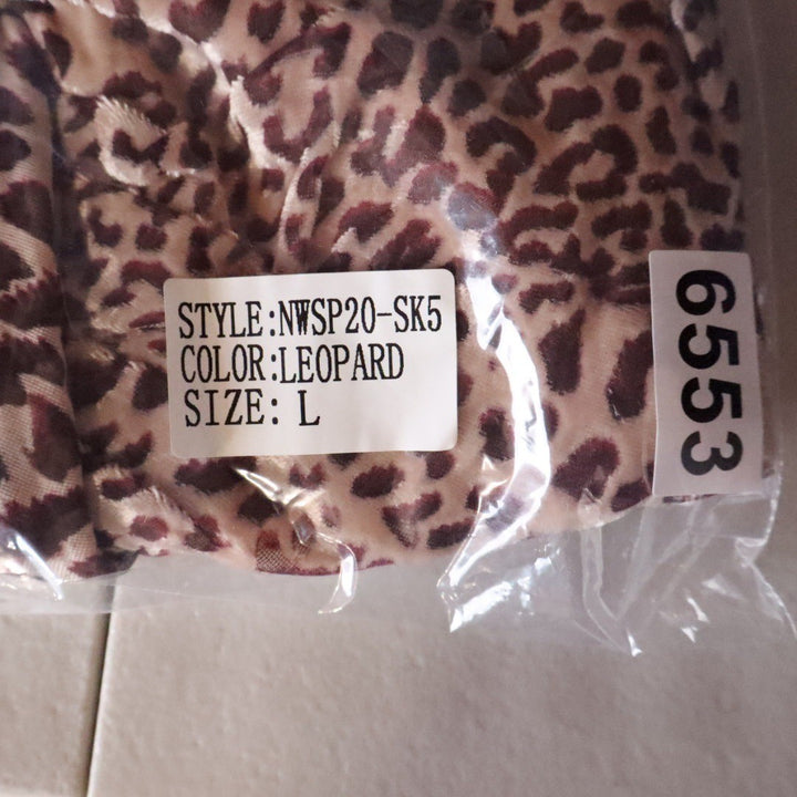Naked Wardrobe Leopard Print Ruffle Mini Skirt Brown Tan Large