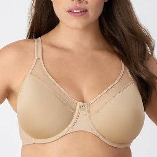 Bali Smooth U Ultra Light Illusion Bra Womens 34C Nude Stretch Underwire Padded