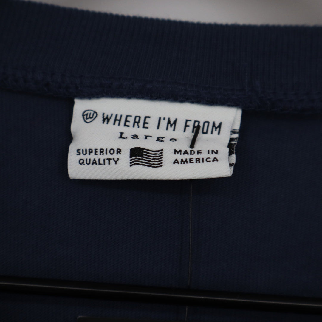 Where I'm From Connecticut USA Graphic T-Shirt Navy Blue Mens Large NEW