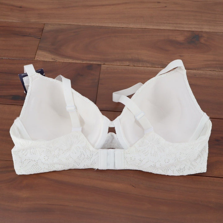 Maidenform One Fab Fit Custom Lift Bra Women's 36C White Stretch Lace Detail