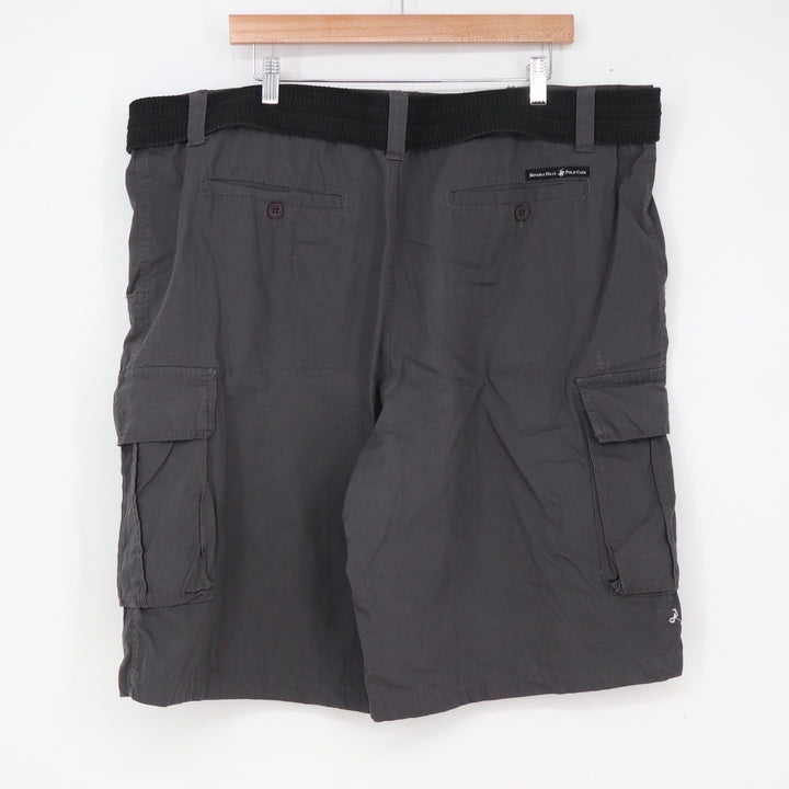 Beverly Hills Polo Club Cargo Shorts Mens 42 Grey Belted Utility Cotton Exc