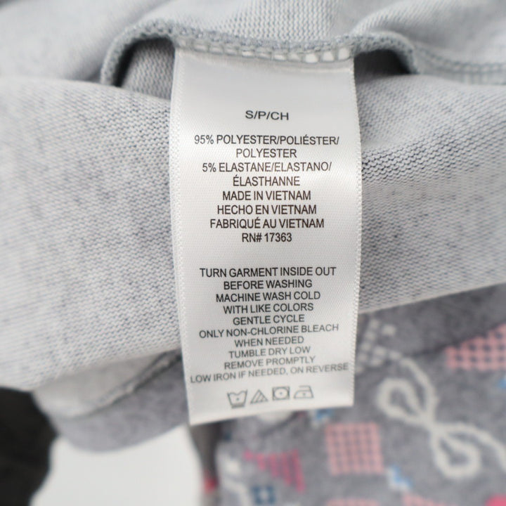Cuddl Duds Pajama Top Womens Small Gray Floral Stretch Long Sleeve Crew Neck