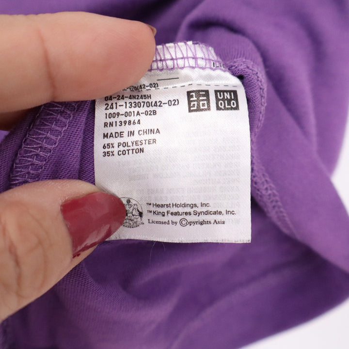 Uniqlo UT Popeye Olive Oyl Graphic T-Shirt Purple Womens Medium
