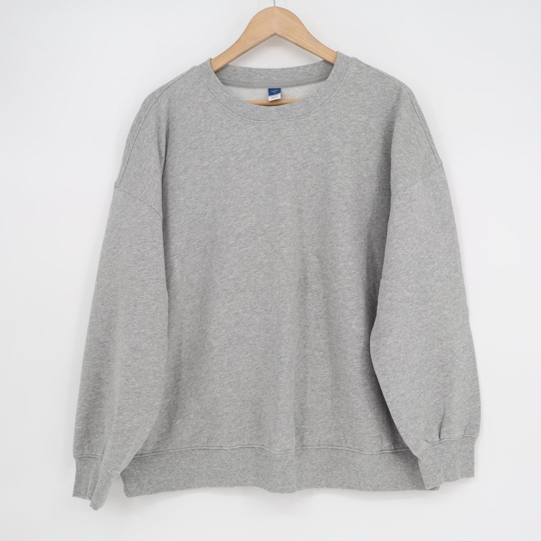 Old Navy Socomfy Sweatshirt Women Medium Heather Gray Cotton Fleece Lined Ribbed