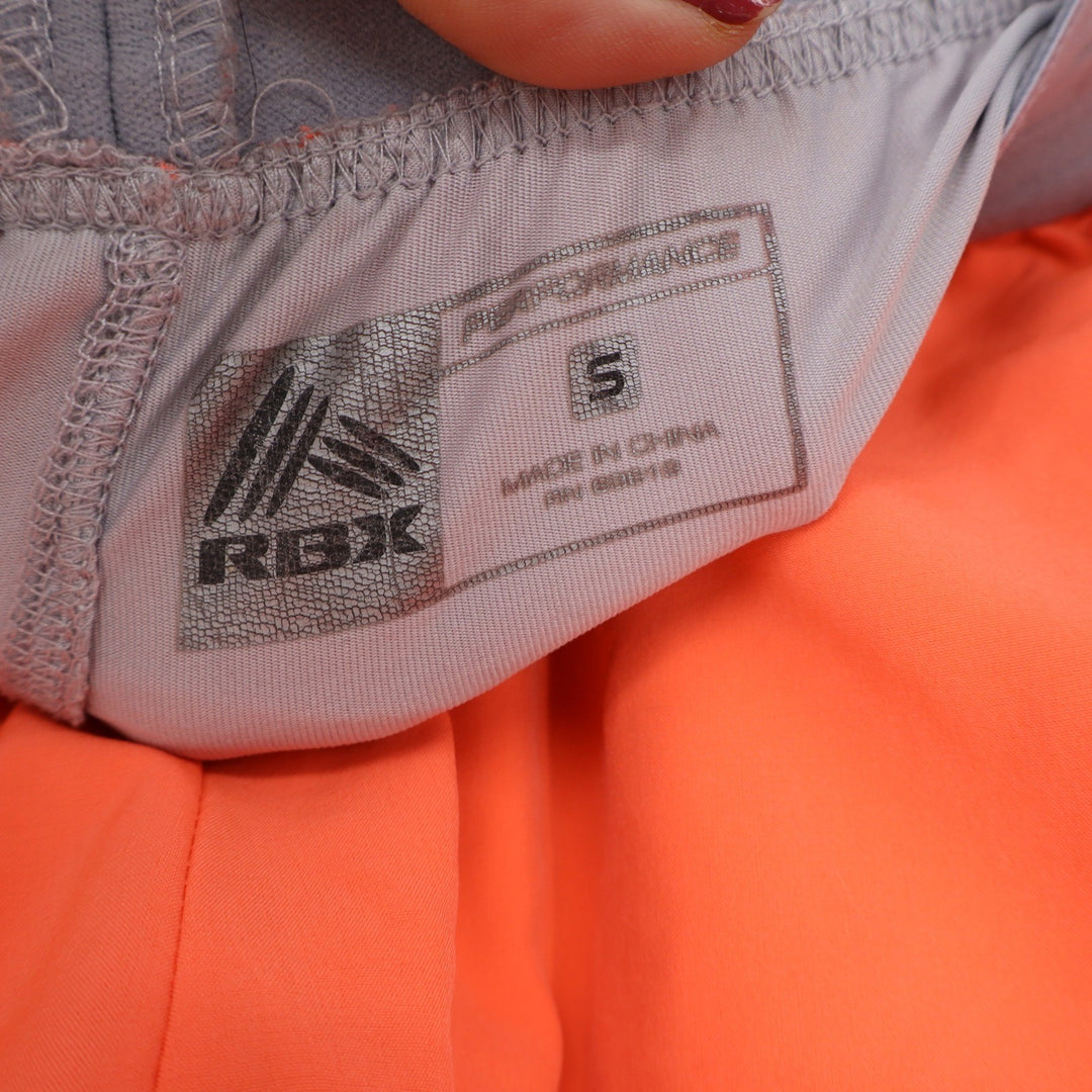 RBX Running Shorts Womens Small CR556 Neon Orange Grey 2-in-1 Athletic Good