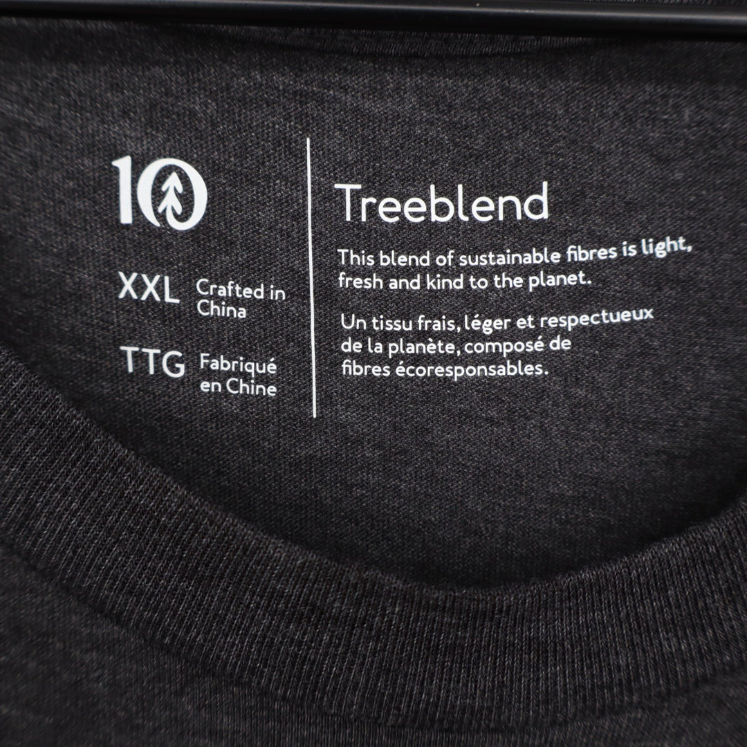 Tentree Treeblend Mens XXL Charcoal Heather Grey Short Sleeve T-Shirt Cork Logo