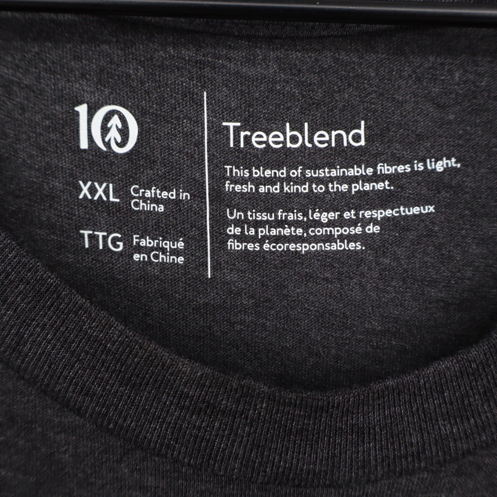 Tentree Treeblend Mens XXL Charcoal Heather Grey Short Sleeve T-Shirt Cork Logo