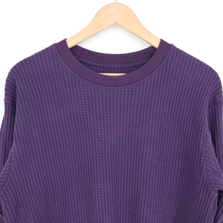 American Giant T-Shirt Mens Large Purple Waffle Knit Cotton Stretch Long Sleeve