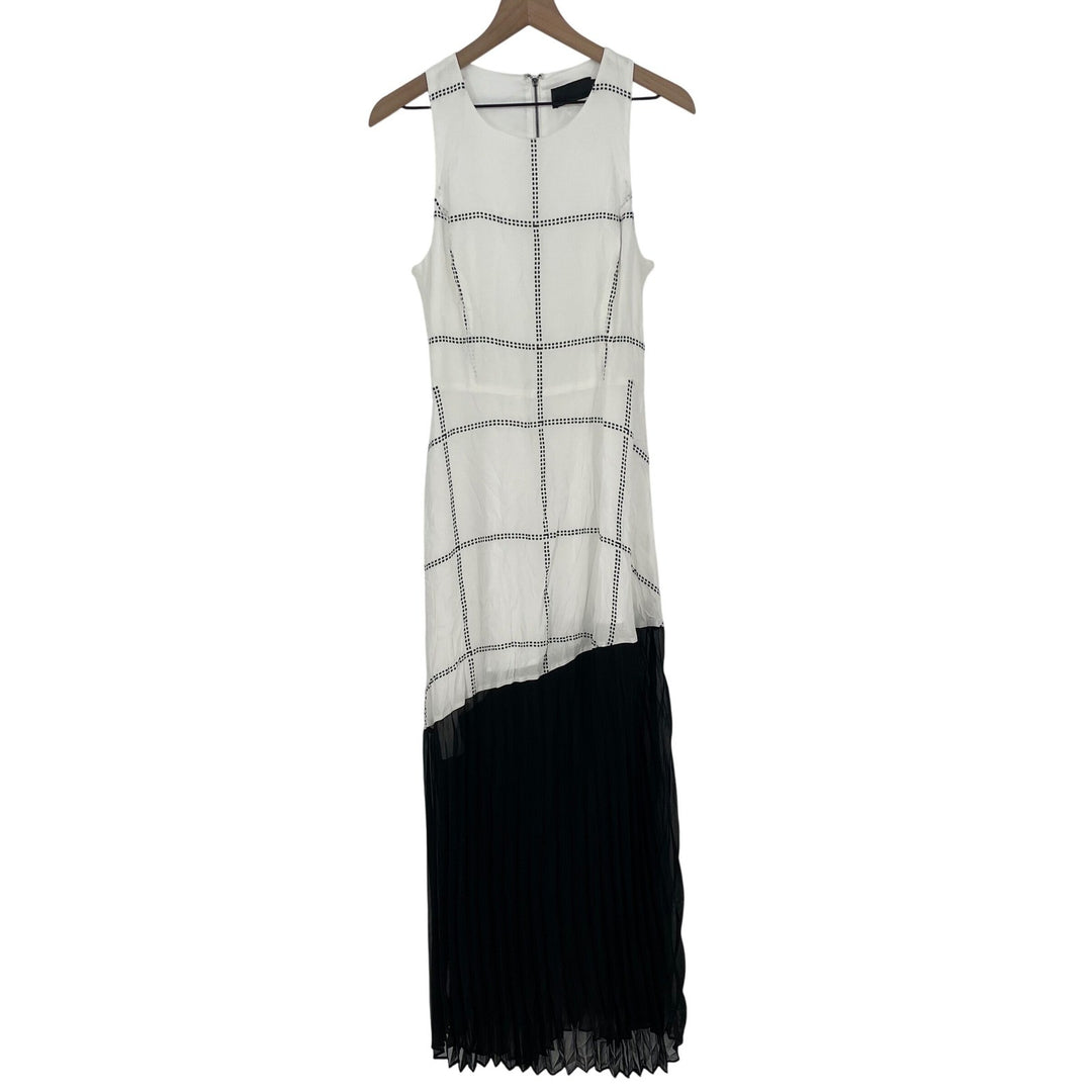 The Line & Dot Black and White Pleated Maxi Dress Size M