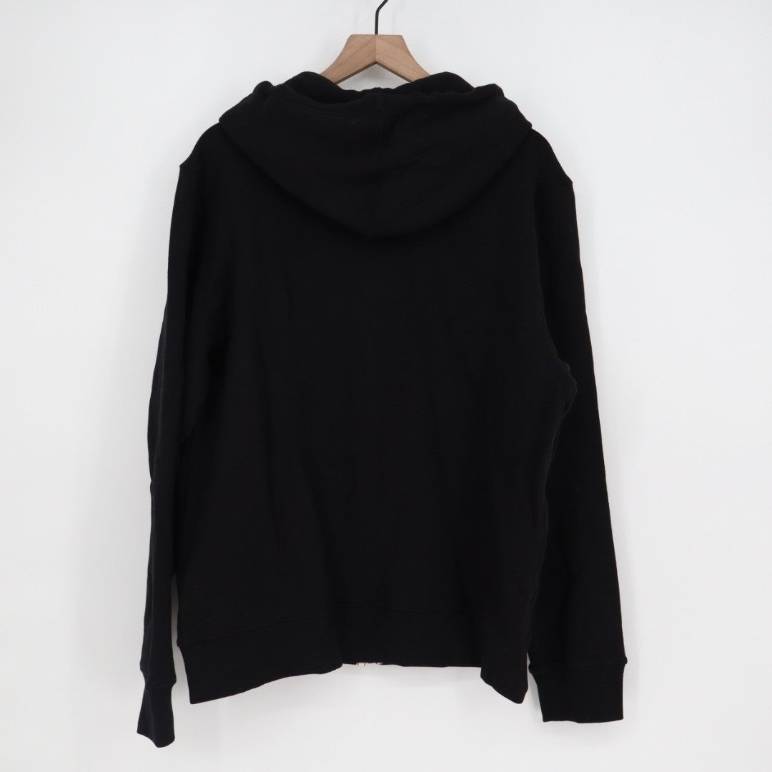 American Giant Hoodie Mens Large Black Full Zip Cotton Fleece kangaroo Pockets