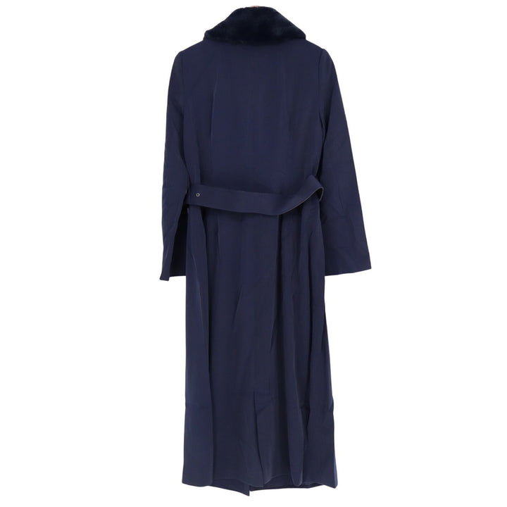 Naked Wardrobe The Statement Trench Coat Womens Large Navy Stretch Long Sleeve