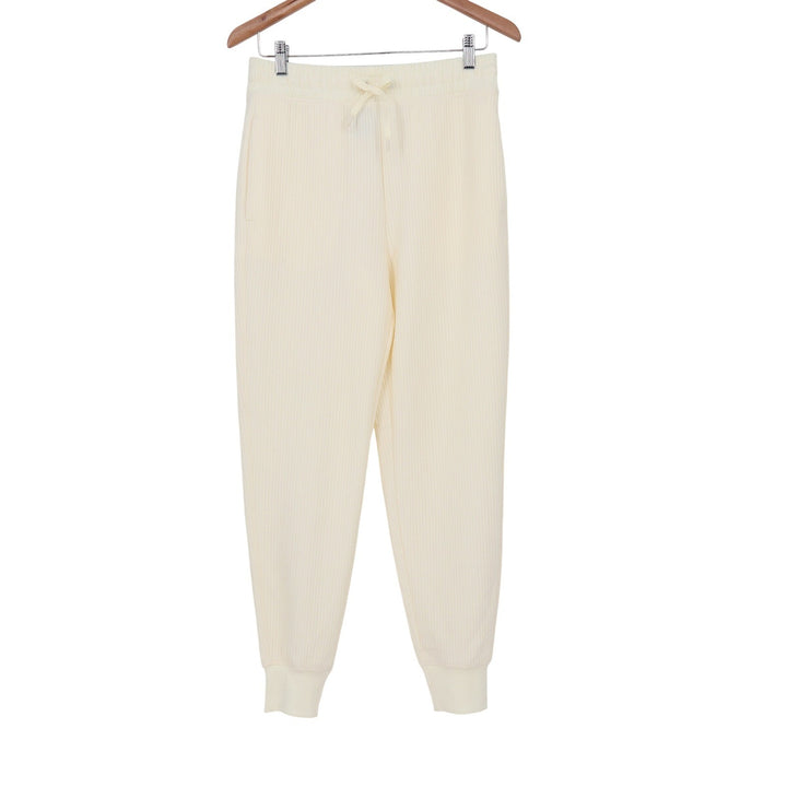 DSG Womens So Soft Ottoman Jogger Light Cream Ribbed Knit Pants Size S