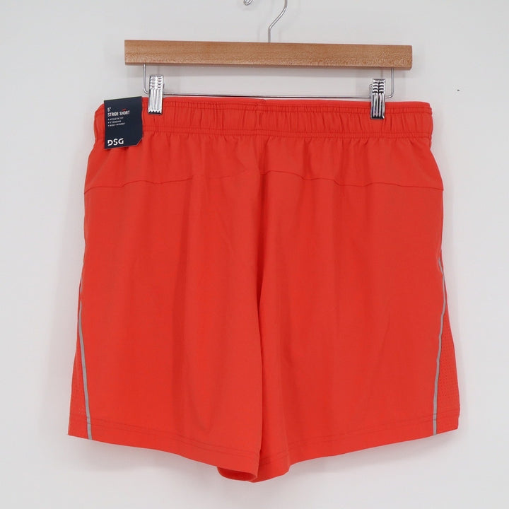 DSG Mens 5 Stride Run Shorts Red Sun Athletic Fit Built-in Brief L NEW