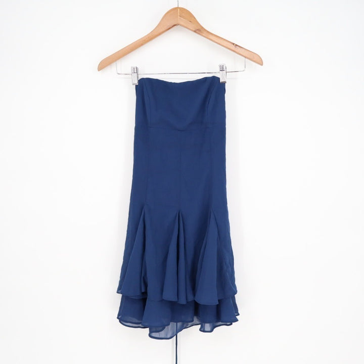 Lulus Perfected Sweetness Mini Dress Womens Small Blue Pleated Tiered Sleeveless