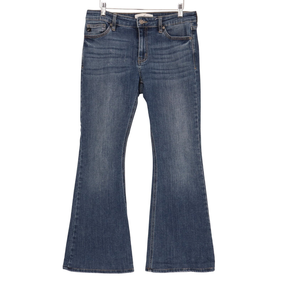 KanCan Mid Rise Flared Jeans Womens 9/28 Blue Medium Wash Denim Cotton Stretch