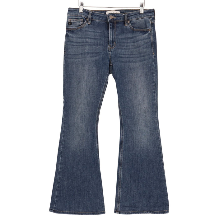 KanCan Mid Rise Flared Jeans Womens 9/28 Blue Medium Wash Denim Cotton Stretch
