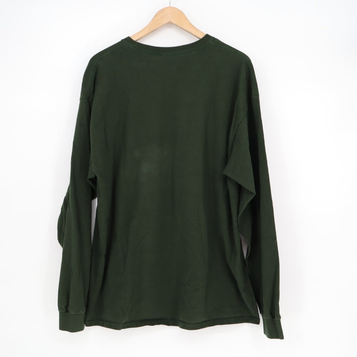 Gildan Sweatshirt Mens XL Olive Green Printed Long Sleeve Crew Neck Pullover