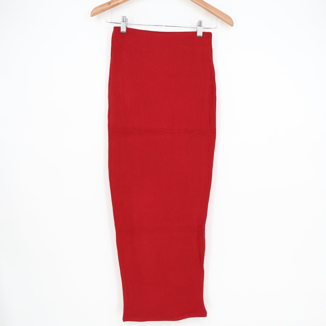 Naked Wardrobe Red Bodycon Midi Skirt NW-S0044 Mens Size M Solid Viscose Blend