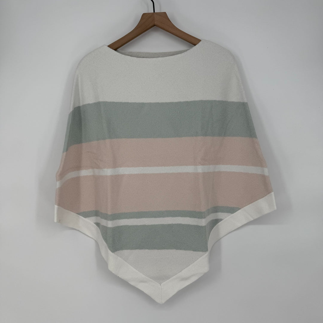 Barefoot Dreams CozyChic Ultra Lite Ocean Breeze Poncho Womens Multi Stripe