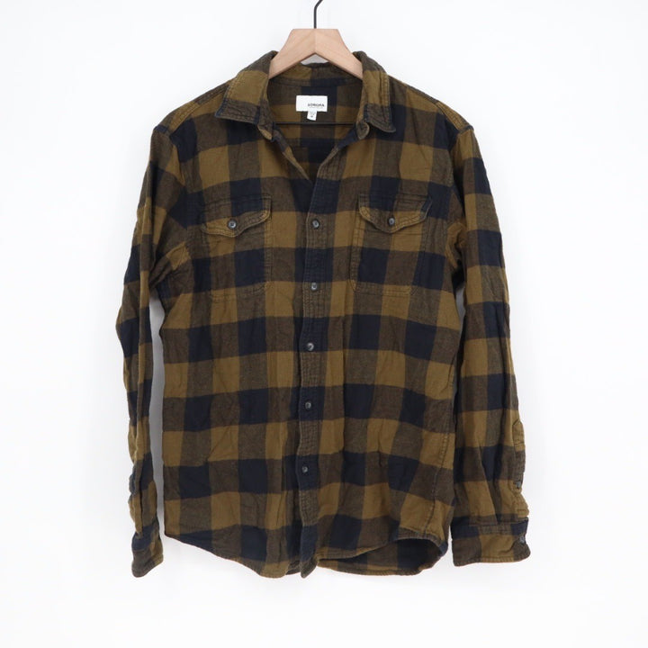 SONOMA Goods for Life Mens Flannel Shirt Long Sleeve Button Up Plaid Size M