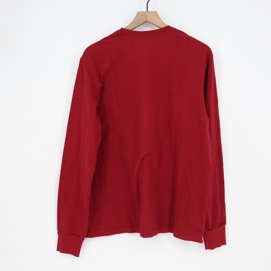 American Giant Mens Red Long Sleeve Crew Neck T Shirt Size L Made in USA