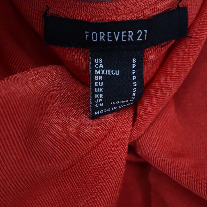 Forever 21 Red Twist Front Ribbed Crop Top Camisole Small