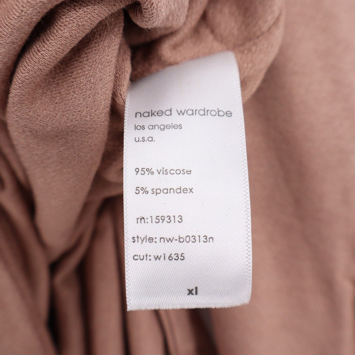 Naked Wardrobe Mauve Brown Turtleneck Long Sleeve Bodysuit XL