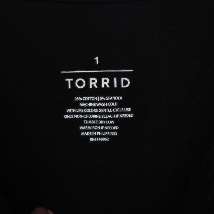 Torrid Womens Black Cotton Cami Bodysuit Plus Size 1 Adjustable Straps Snap Base