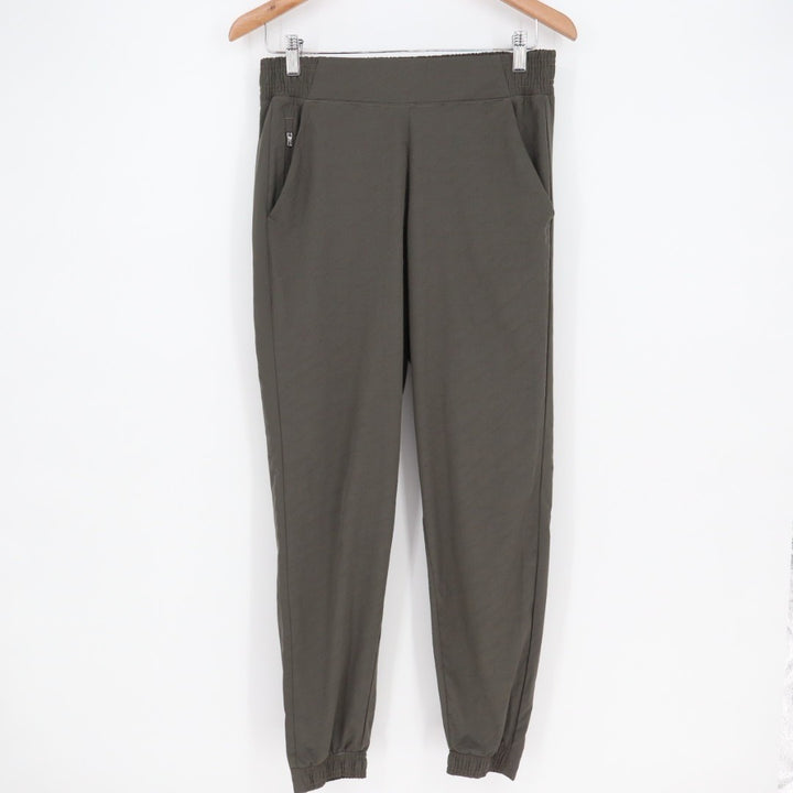 Athleta Brooklyn Textured Jogger Womens 4 Gray Stretch Mid Rise Slash Pockets