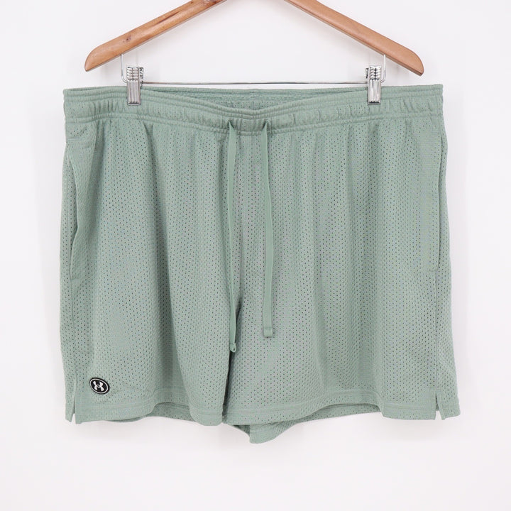 Under Armour Mens 2XL Mesh Athletic Shorts Sage Green Lined Gym Workout