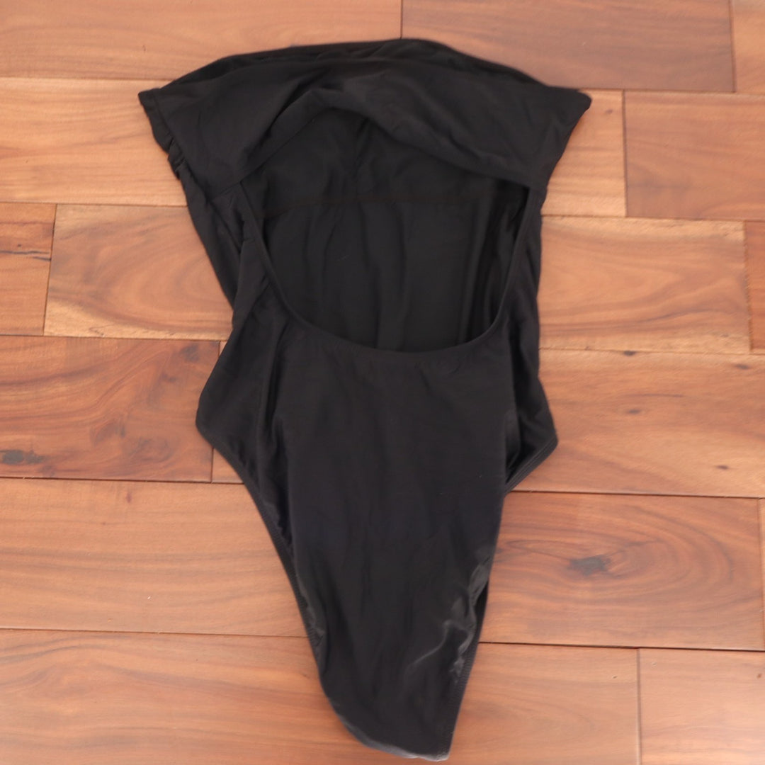 Vici One Piece Swimsuit Womens XL Black Stretch Strapless Cutout Back Swimwear