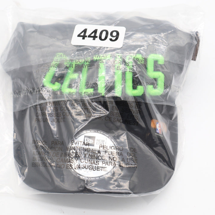 New Era 9TWENTY Boston Celtics NBA Hat Black Neon Green Adjustable Cap