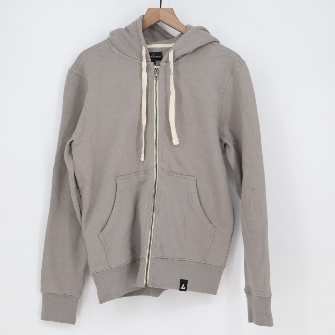 American Giant Midweight Hoodie Mens S Heather Gray Cotton Full Zip Fleece Lined