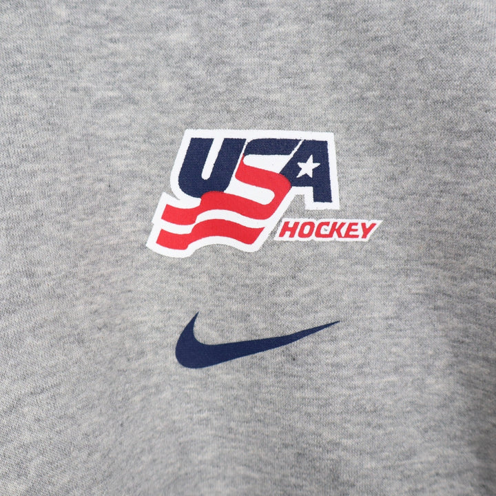 Nike Phoenix Crop Quarter Zip USA Hockey Fleece Sweatshirt Grey Large