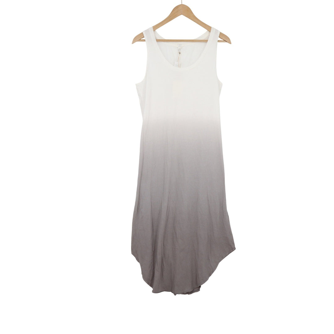 Z Supply Organic White Grey Ombre Dip Dye Sharkbite Midi Dress M