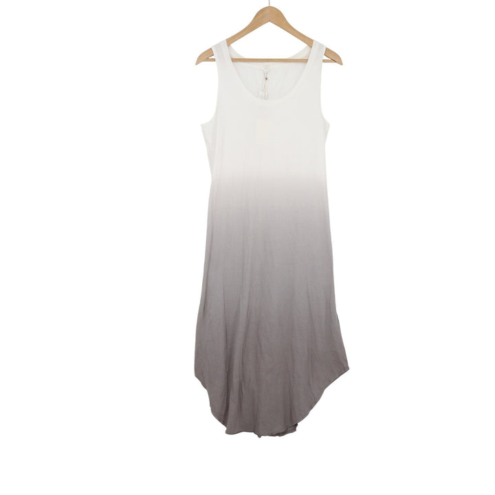 Z Supply Organic White Grey Ombre Dip Dye Sharkbite Midi Dress M
