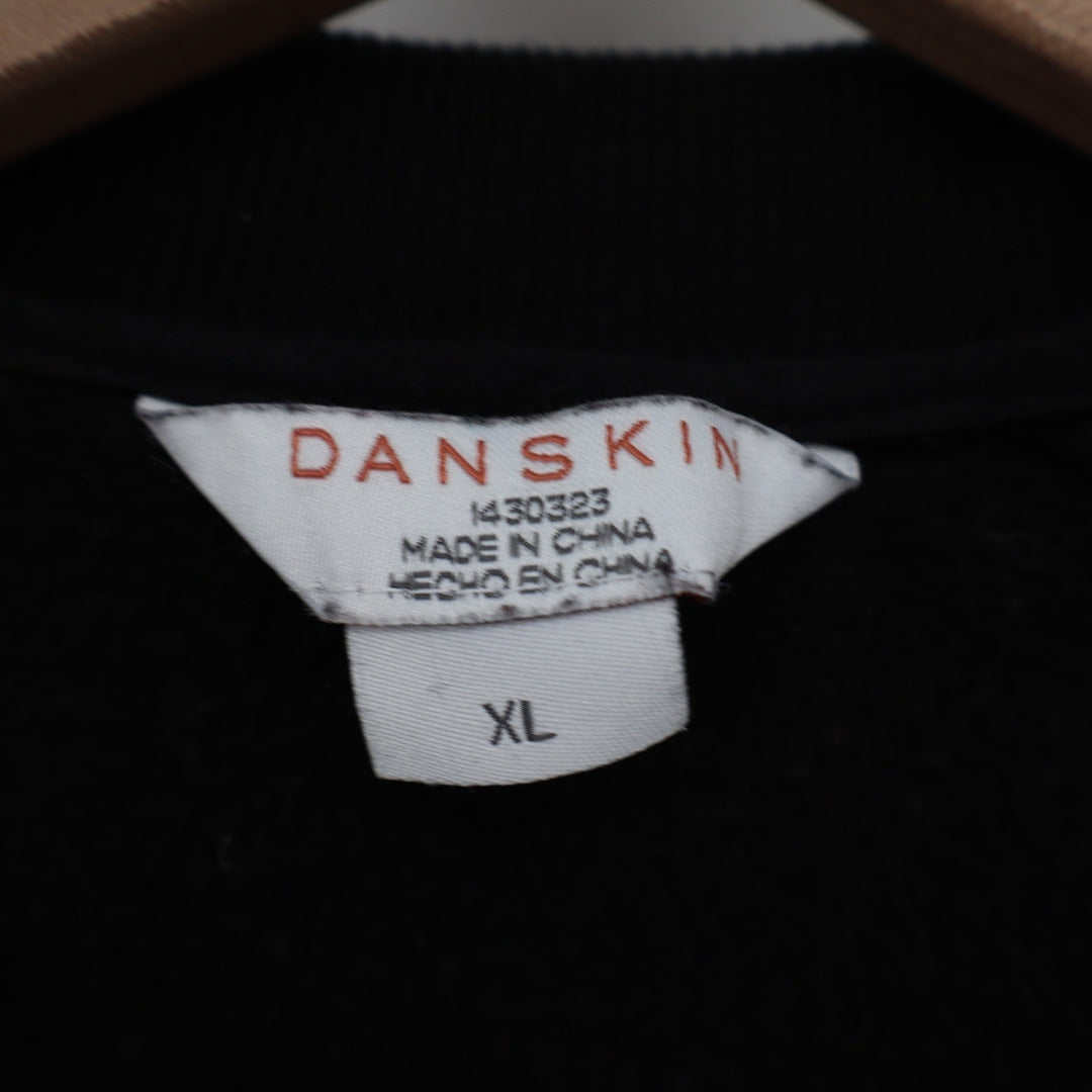 Danskin Womens Black Full Zip Hoodie Sweatshirt Thumbholes XL